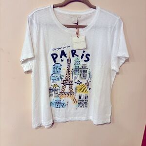 Christian Siriano Paris Graphic White Tee